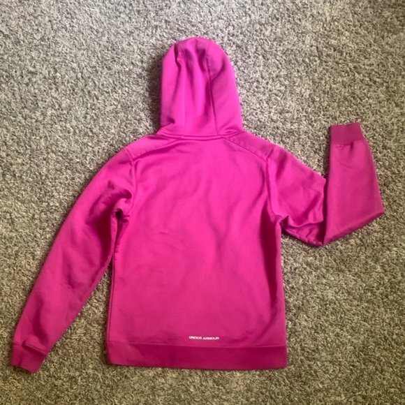 UNDER ARMOUR Magenta Pullover Hoodie Sweatshirt Size S - Picture 2 of 11